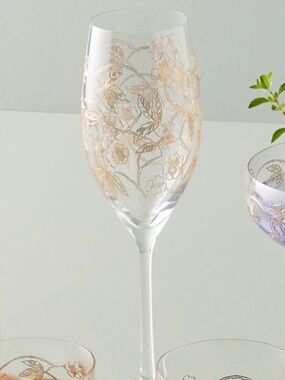 Anthropologie Fiorella 24 K Gold Decorated Flutes